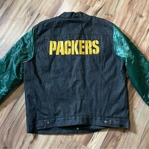 NWT Levi’s x Green Bay Packers NFL Black Denim Varsity Trucker Jacket Men’s XXL